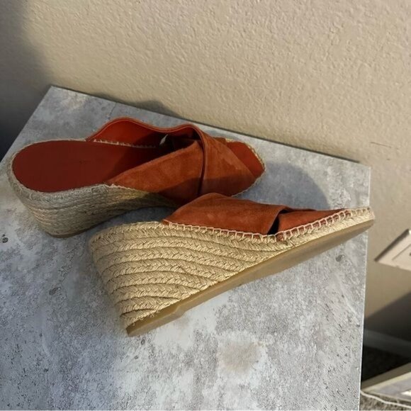 Vince Gaelan Wedge Espadrille Sandal Red Clay Sz 9.5M Retail $350 - Picture 7 of 11